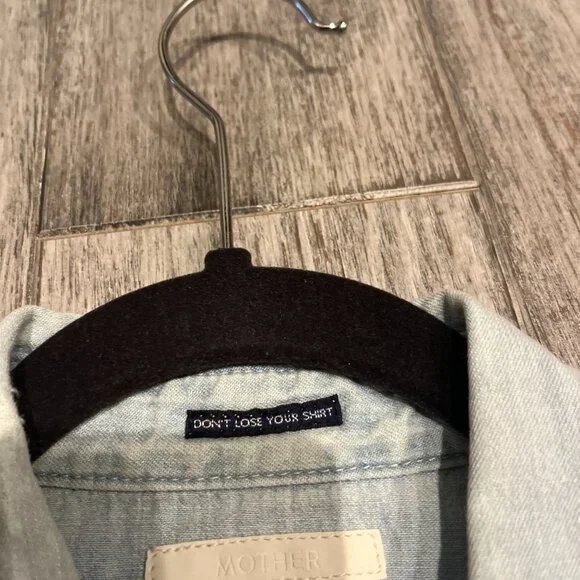 MOTHER Women's The Super Ex's Crop Fray Button-Up Shirt Jacket - Picture 5 of 5